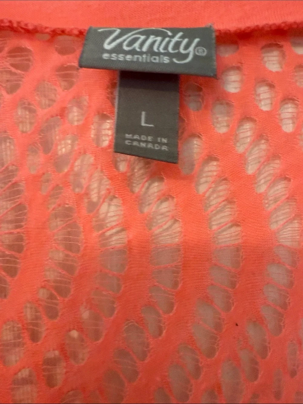 Bright Coral Lace Long Sleeve Top